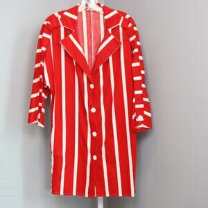 Vintage‎ Cole of California Red White Stripe Button Shirt Cover Up Sz S/M